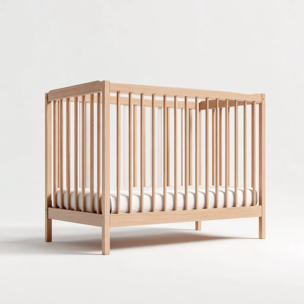 Lit bébé - bois - 123x65x91 cm - naturel - design moderne-Casagetlab