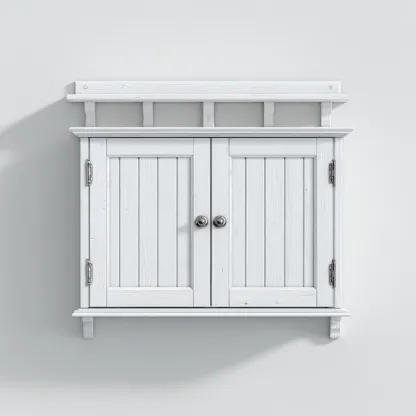 Rangement de salle de bain - bois - 58x18x70 cm - blanc - style classique-Casagetlab