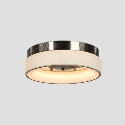 Plafonnier - métal-verre - 40x40x12 cm - argent-blanc - style moderne-Casagetlab