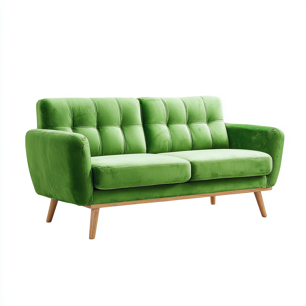 Canapé droit - velours - 176x84x87 cm - vert - style scandinave-Casagetlab