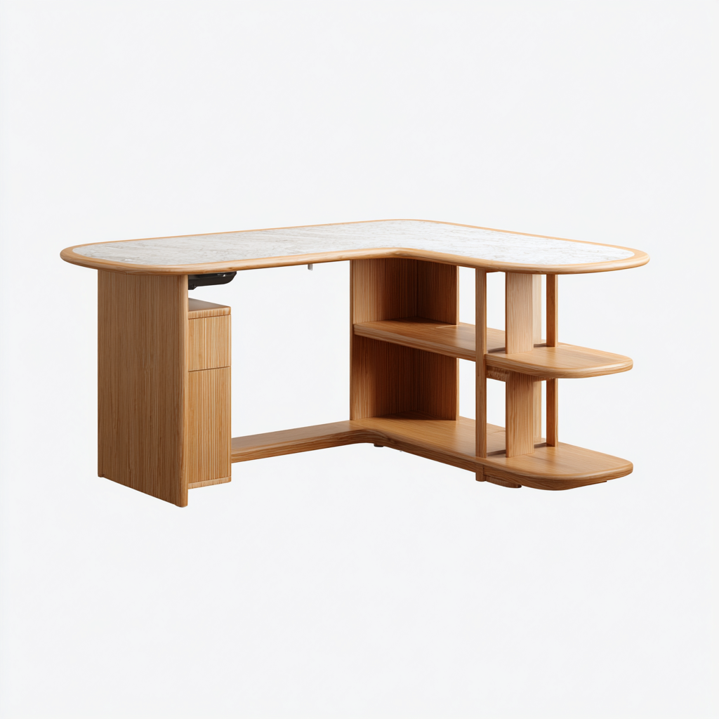 Bureau - bois - 160x120x75 cm - chêne clair - design contemporain-Casagetlab