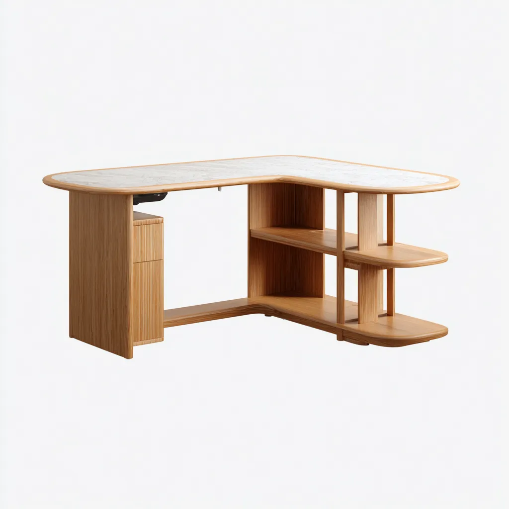 Bureau - bois - 160x120x75 cm - chêne clair - design contemporain-Casagetlab