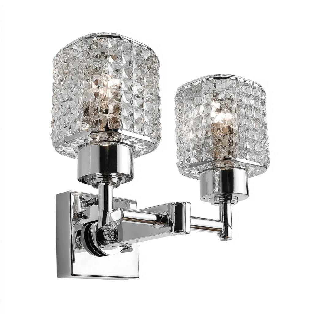 Applique murale - métal-verre - 30x24x18 cm - argent - design moderne-Casagetlab