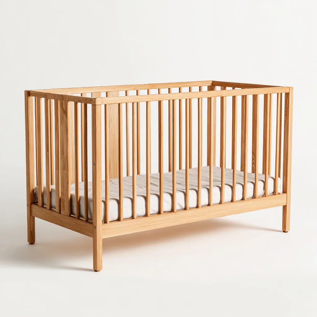 Lit bébé - bois - 124x66x92 cm - naturel - design moderne-Casagetlab