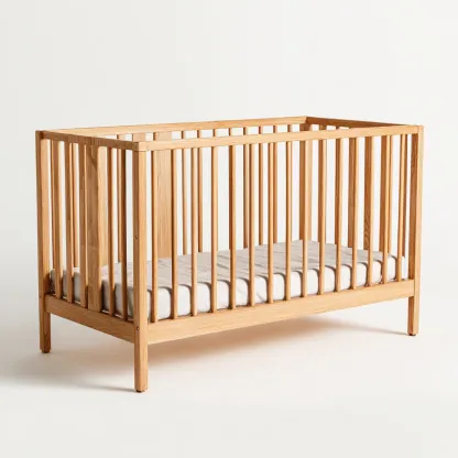 Lit bébé - bois - 124x66x92 cm - naturel - design moderne-Casagetlab