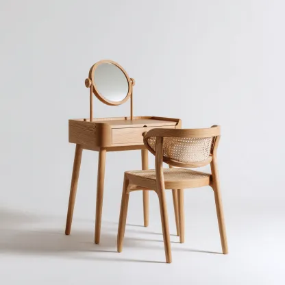 Coiffeuse-bois-72x40x126 cm-chêne naturel-style scandinave-Casagetlab