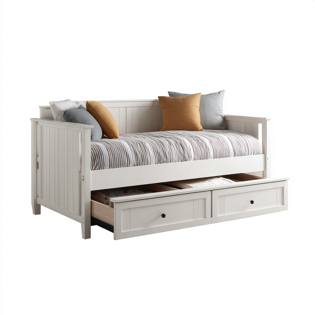 Canapé lit-bois-tissu-207x99x92 cm-blanc-style classique-Casagetlab