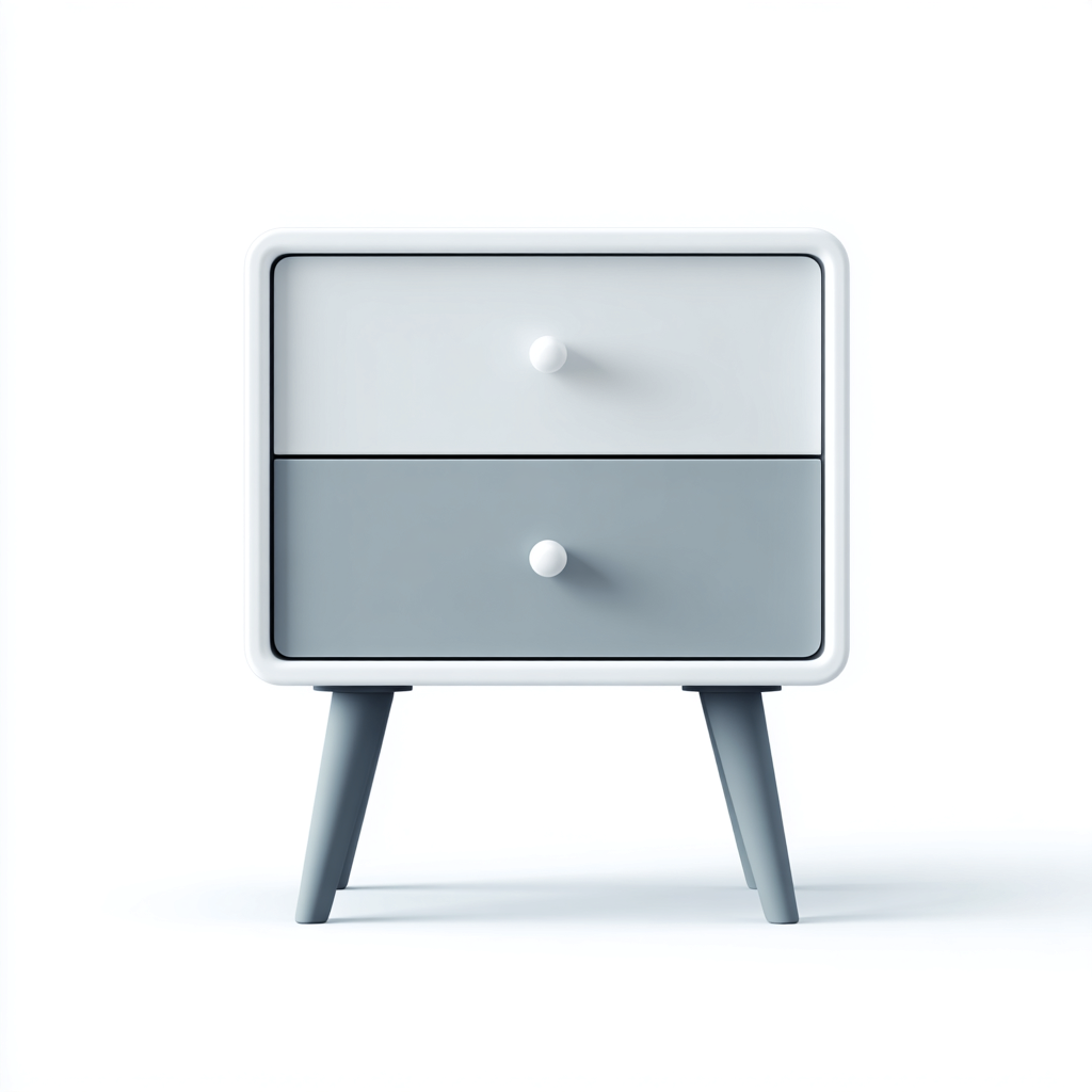 Commode - bois - 48x38x57 cm - blanc-gris - style scandinave-Casagetlab