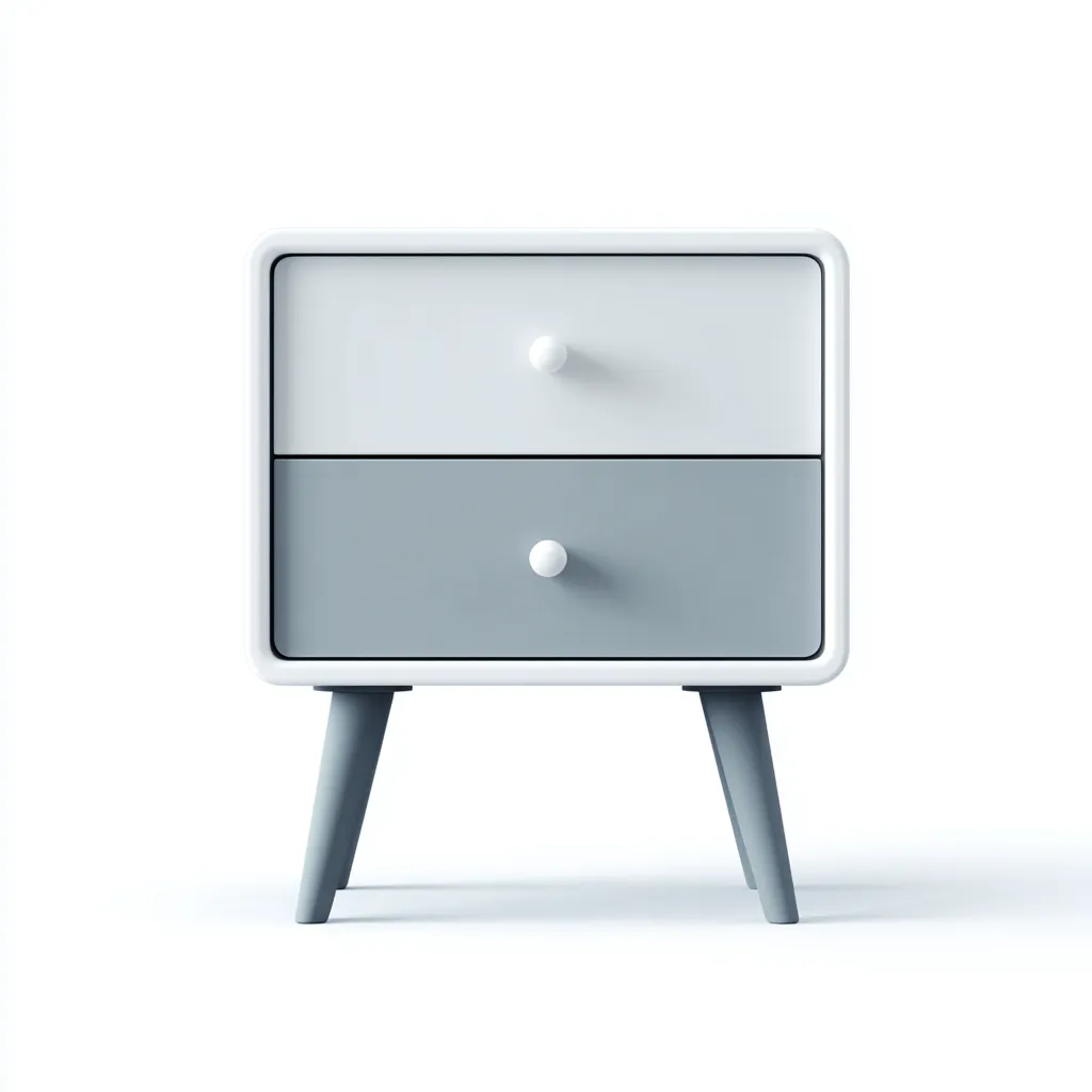 Commode - bois - 48x38x57 cm - blanc-gris - style scandinave-Casagetlab