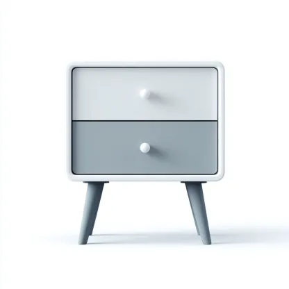 Commode - bois - 48x38x57 cm - blanc-gris - style scandinave-Casagetlab