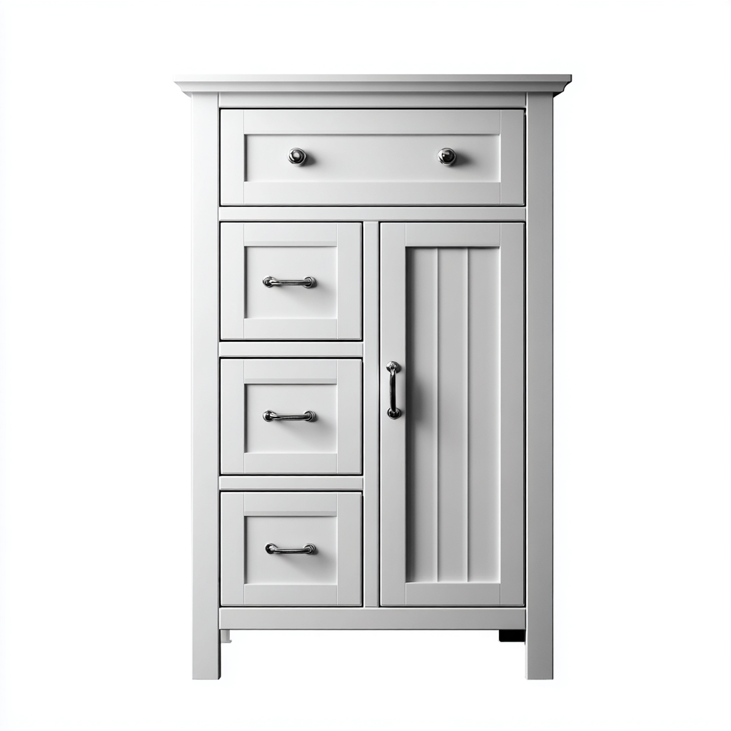 Rangement de salle de bain - bois - 65x35x115 cm - blanc - style classique-Casagetlab