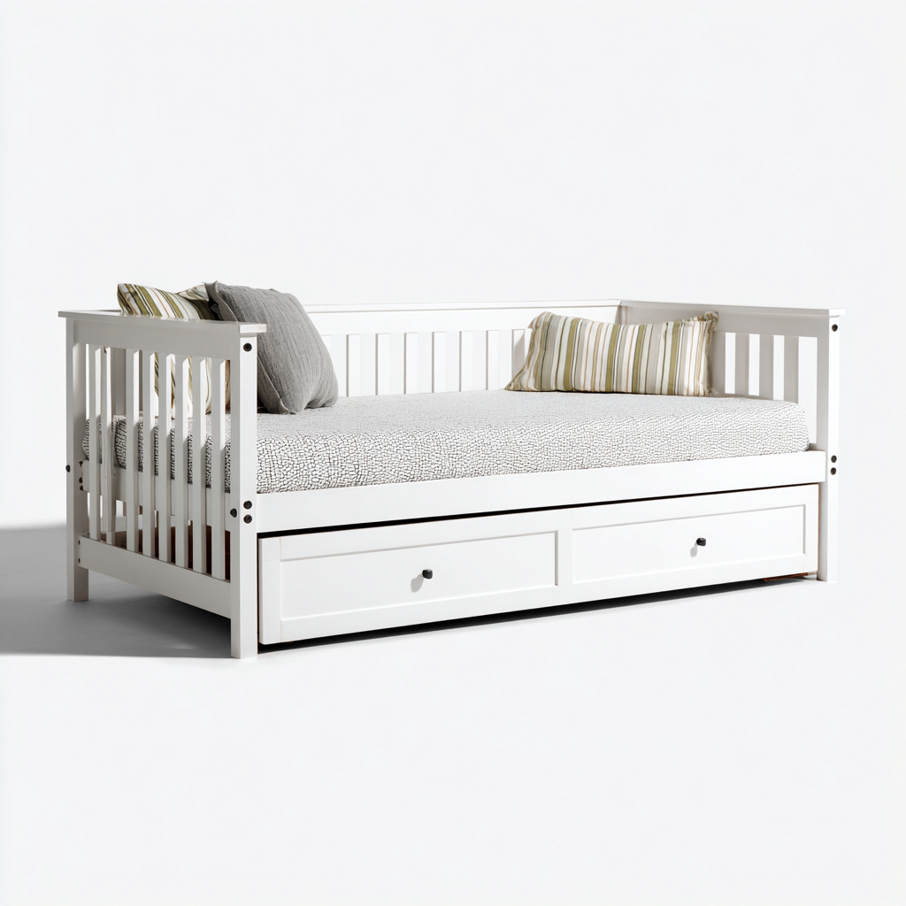 Canapé lit-bois-tissu-206x99x93 cm-blanc-style classique-Casagetlab