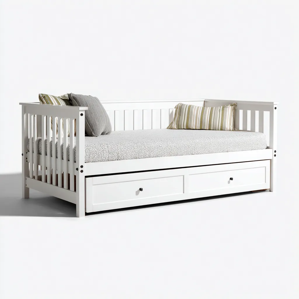 Canapé lit-bois-tissu-206x99x93 cm-blanc-style classique-Casagetlab