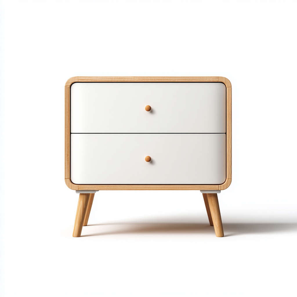 Commode - bois - 50x38x60 cm - blanc-chêne naturel - style scandinave-Casagetlab