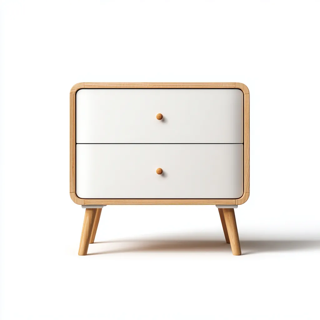 Commode - bois - 50x38x60 cm - blanc-chêne naturel - style scandinave-Casagetlab