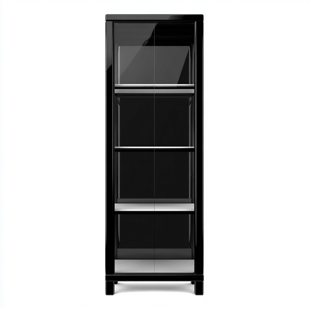 Vitrine-verre-bois-70x45x210 cm-noir-design moderne-Casagetlab
