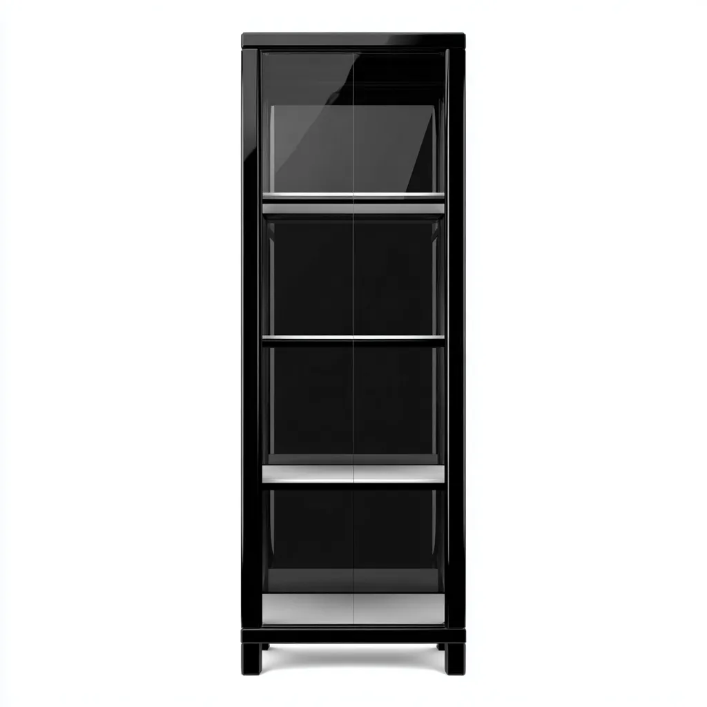 Vitrine-verre-bois-70x45x210 cm-noir-design moderne-Casagetlab