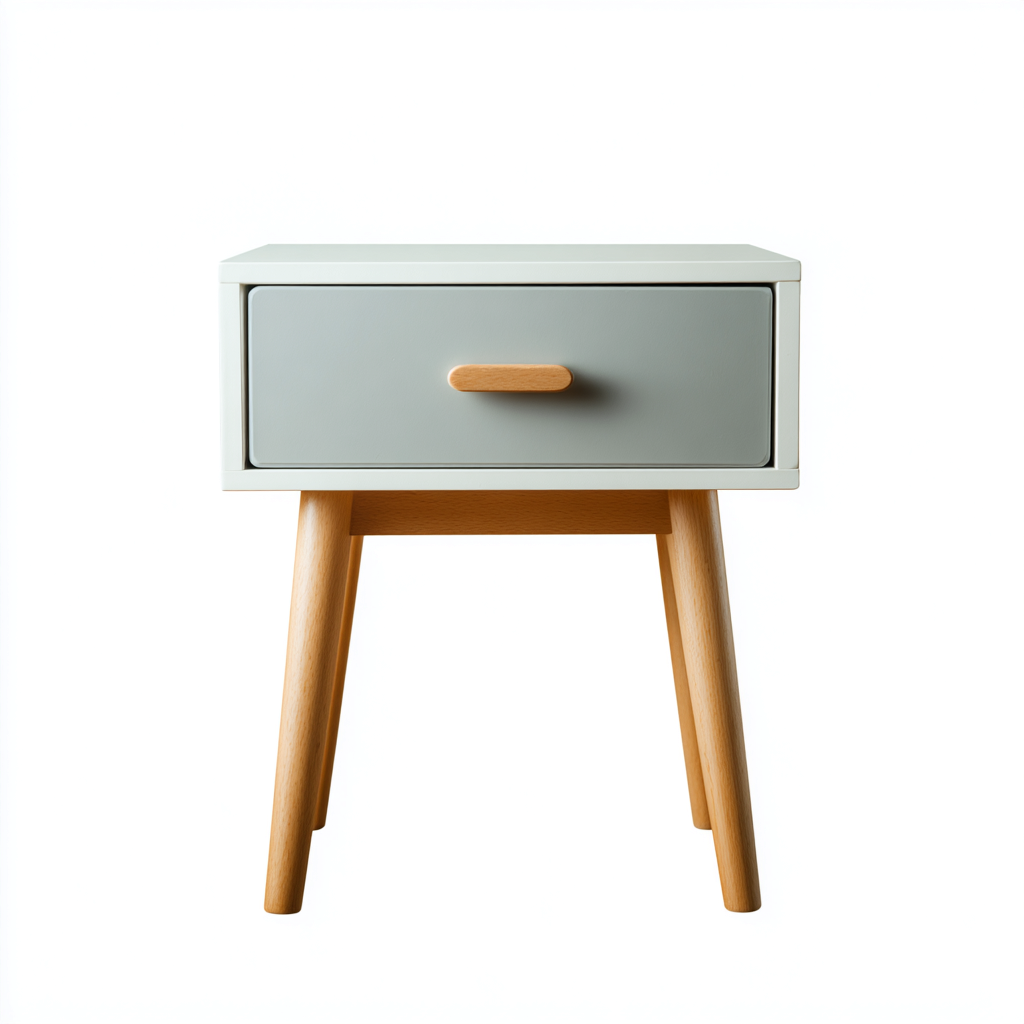 Commode - bois - 42x35x55 cm - blanc-gris - style scandinave-Casagetlab