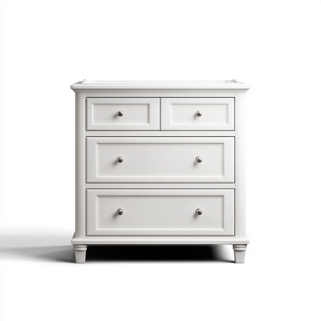 Commode - bois - 85x45x95 cm - blanc - style classique-Casagetlab