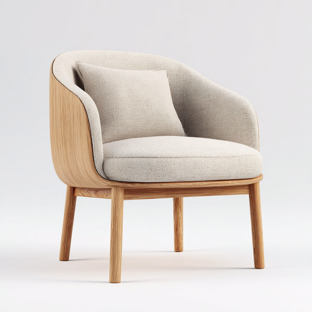 Fauteuil-tissu-bois-62x67x78 cm-beige-moderne-Casagetlab