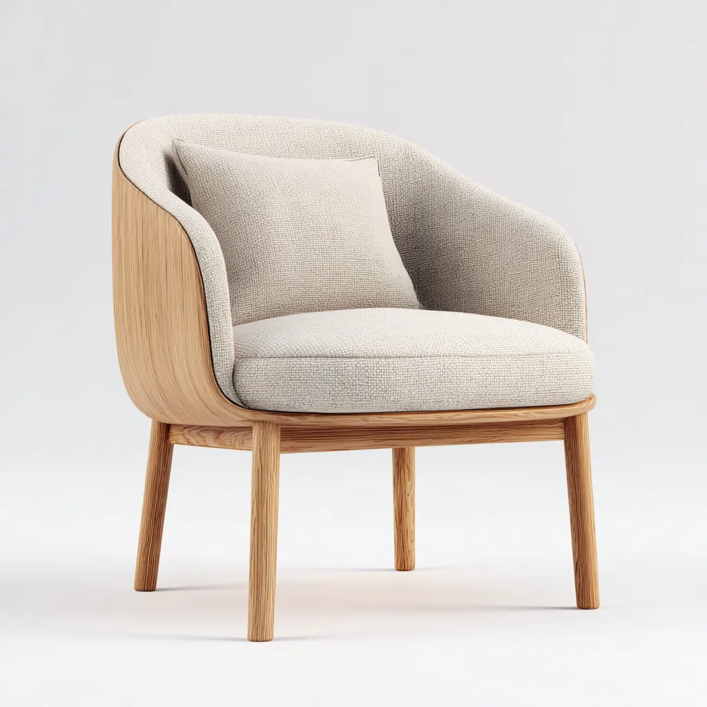 Fauteuil-tissu-bois-62x67x78 cm-beige-moderne-Casagetlab