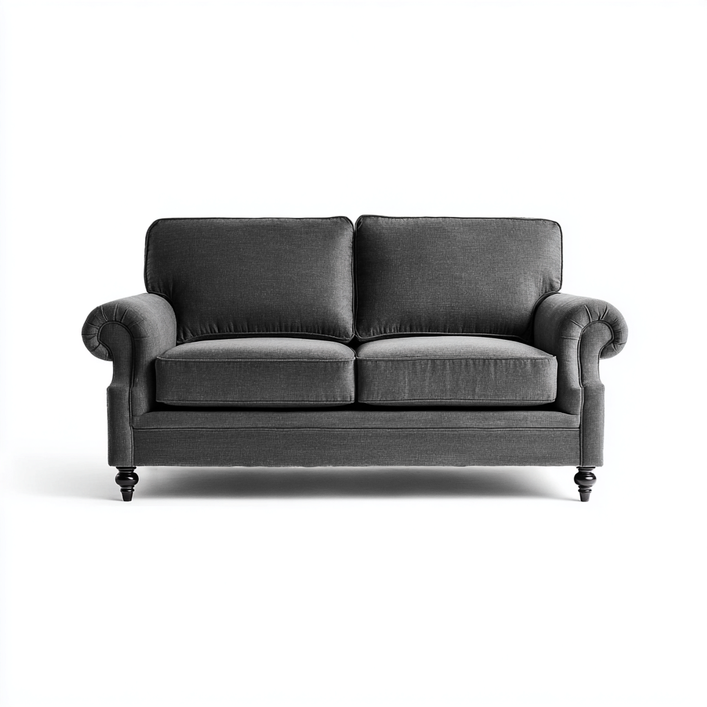 Canapé droit - tissu - 178x88x84 cm - gris foncé - style classique contemporain-Casagetlab