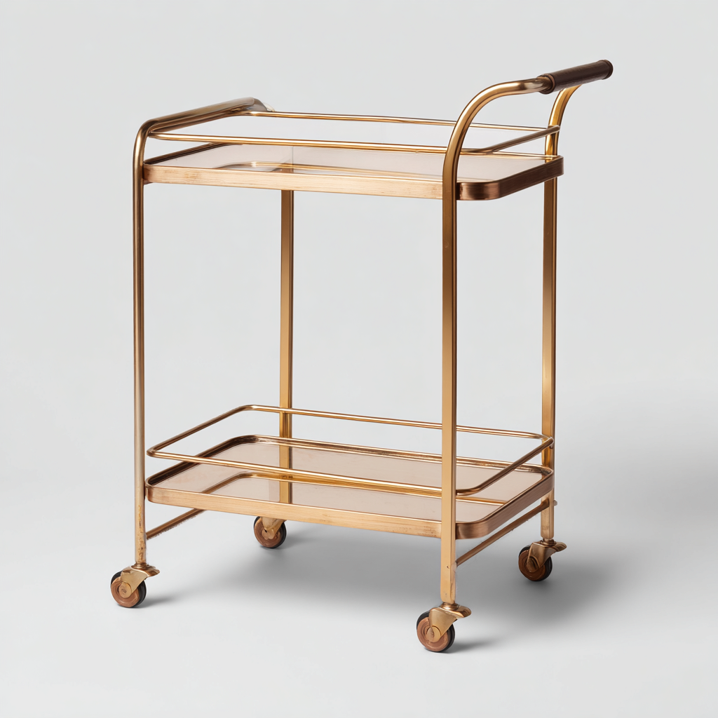 Dessertes et chariots - métal-verre - 70x40x87 cm - or - design moderne-Casagetlab