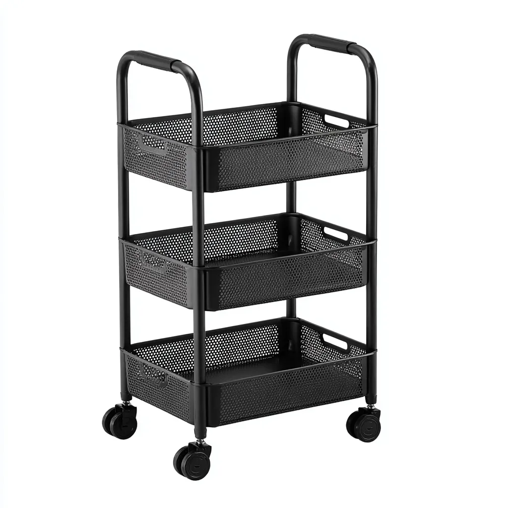 Dessertes et chariots - métal - 43x35x89 cm - noir - design fonctionnel-Casagetlab