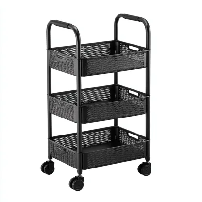 Dessertes et chariots - métal - 43x35x89 cm - noir - design fonctionnel-Casagetlab