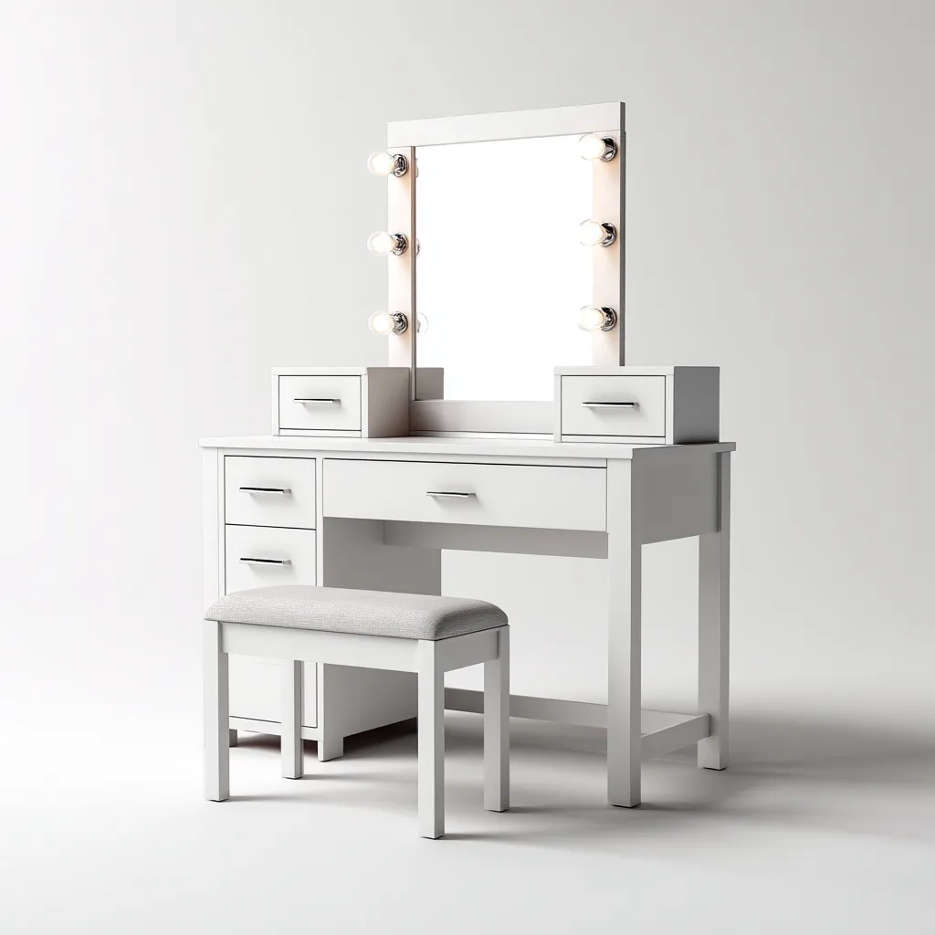 Coiffeuse-bois-118x46x152 cm-blanc-style moderne-Casagetlab