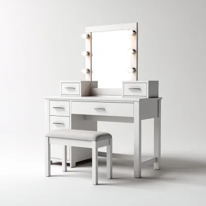 Coiffeuse-bois-118x46x152 cm-blanc-style moderne-Casagetlab