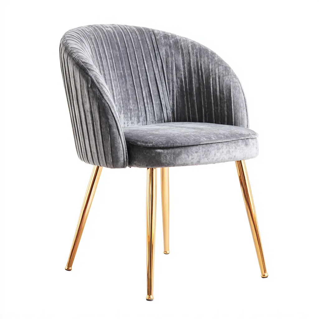 Fauteuil-velours-métal-57x59x80 cm-gris-moderne-Casagetlab