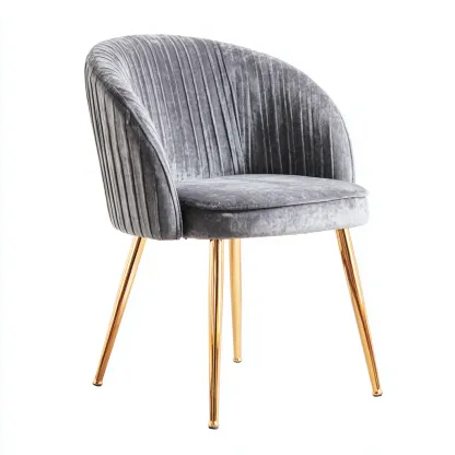 Fauteuil-velours-métal-57x59x80 cm-gris-moderne-Casagetlab