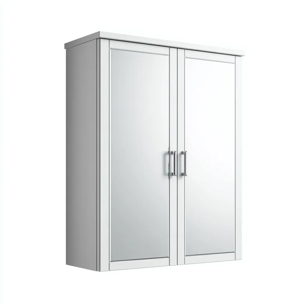 Rangement de salle de bain - bois-MDF-verre - 55x15x70 cm - blanc - armoire miroir contemporaine-Casagetlab