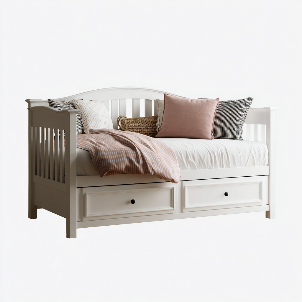 Canapé lit-bois-tissu-208x100x94 cm-blanc-style classique-Casagetlab