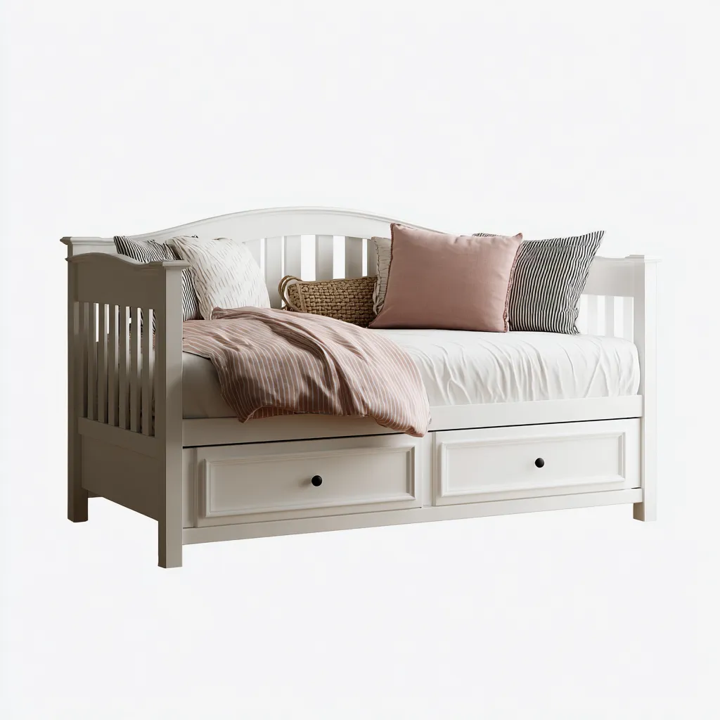 Canapé lit-bois-tissu-208x100x94 cm-blanc-style classique-Casagetlab