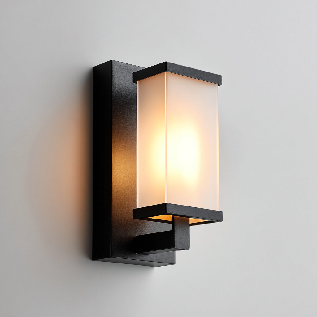 Applique murale - métal-verre - 26x12x18 cm - noir - design moderne-Casagetlab