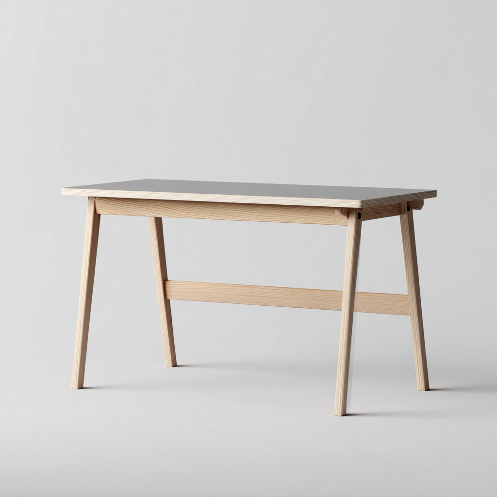 Bureau - bois - 120x55x75 cm - gris-bois clair - style moderne-Casagetlab