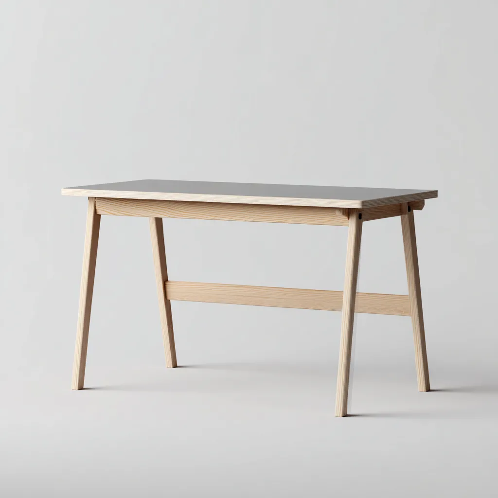 Bureau - bois - 120x55x75 cm - gris-bois clair - style moderne-Casagetlab