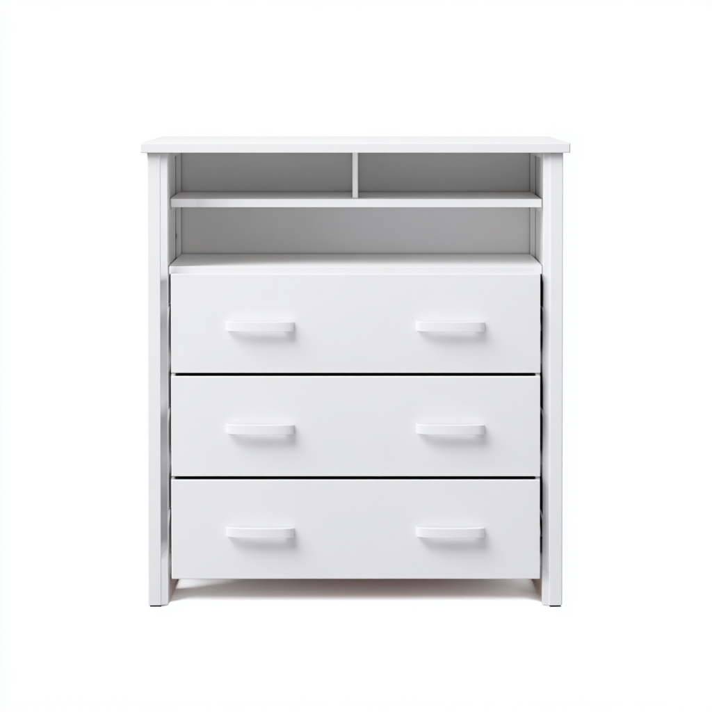 Commode - bois - 80x40x95 cm - blanc - style moderne-Casagetlab