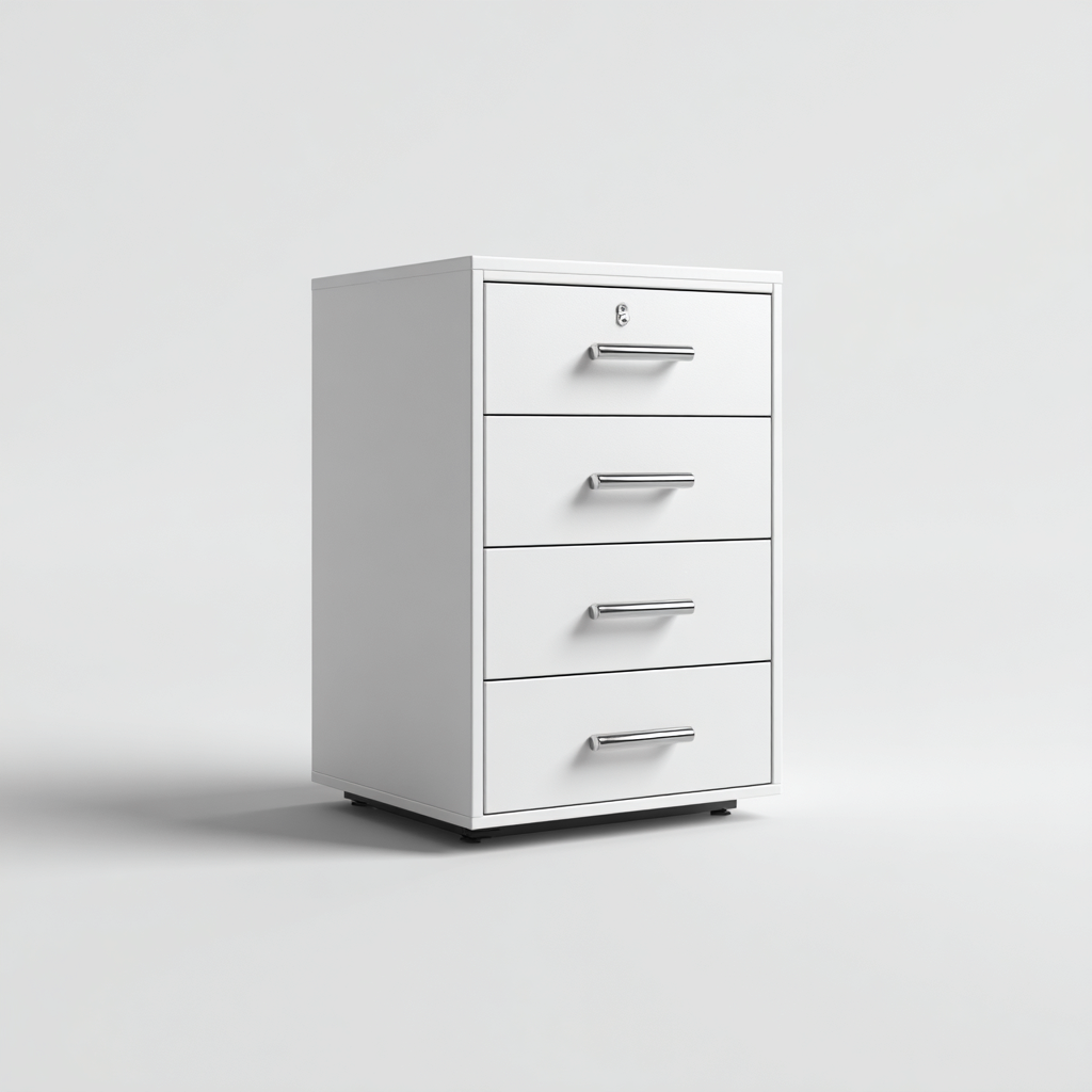 Armoire de bureau - bois - 46x58x102 cm - blanc - design moderne-Casagetlab