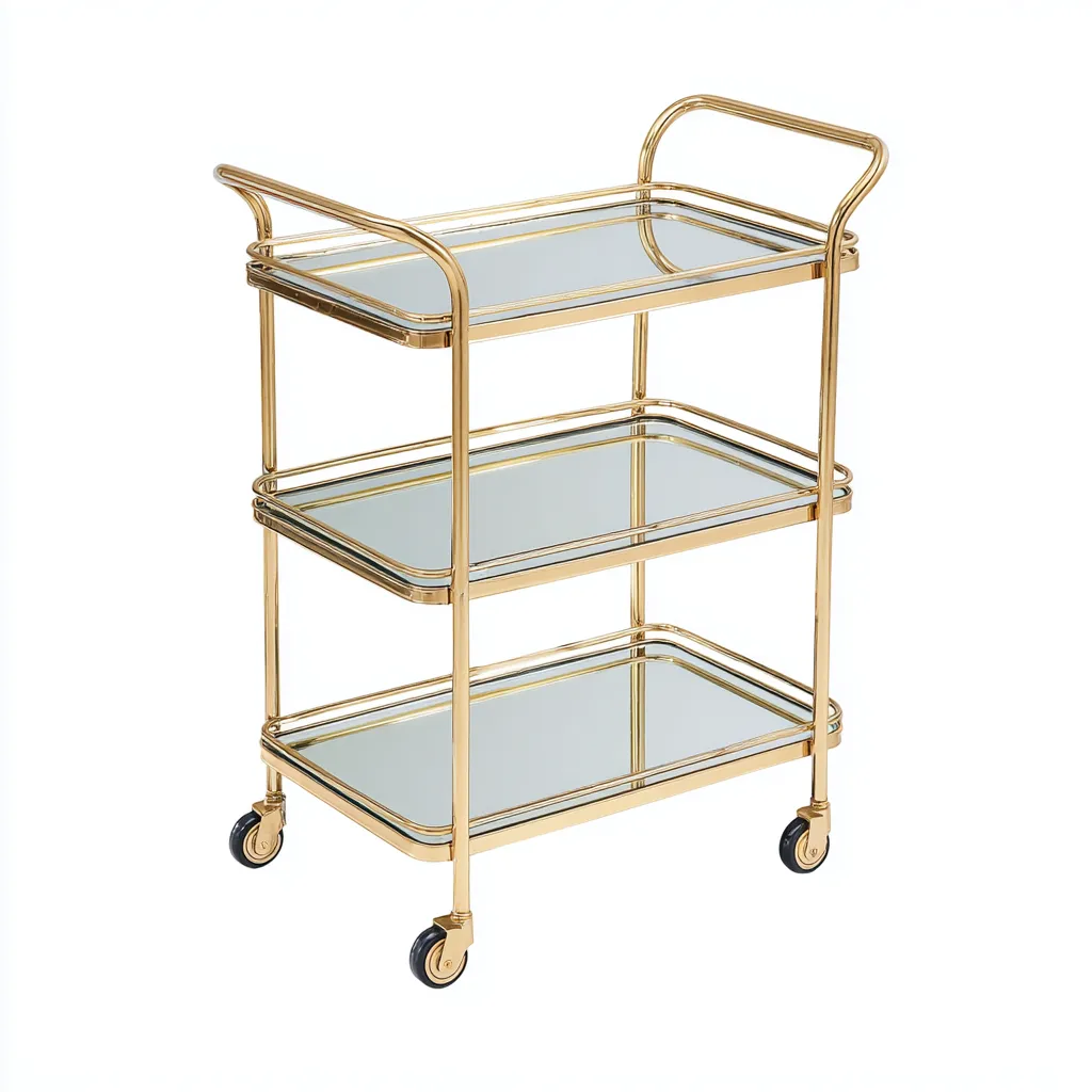 Dessertes et chariots - métal-verre - 72x42x93 cm - or - design élégant-Casagetlab