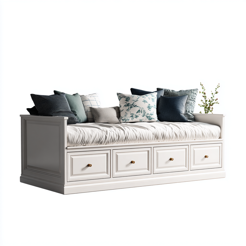 Canapé lit-bois-tissu-208x101x90 cm-blanc-style classique-Casagetlab