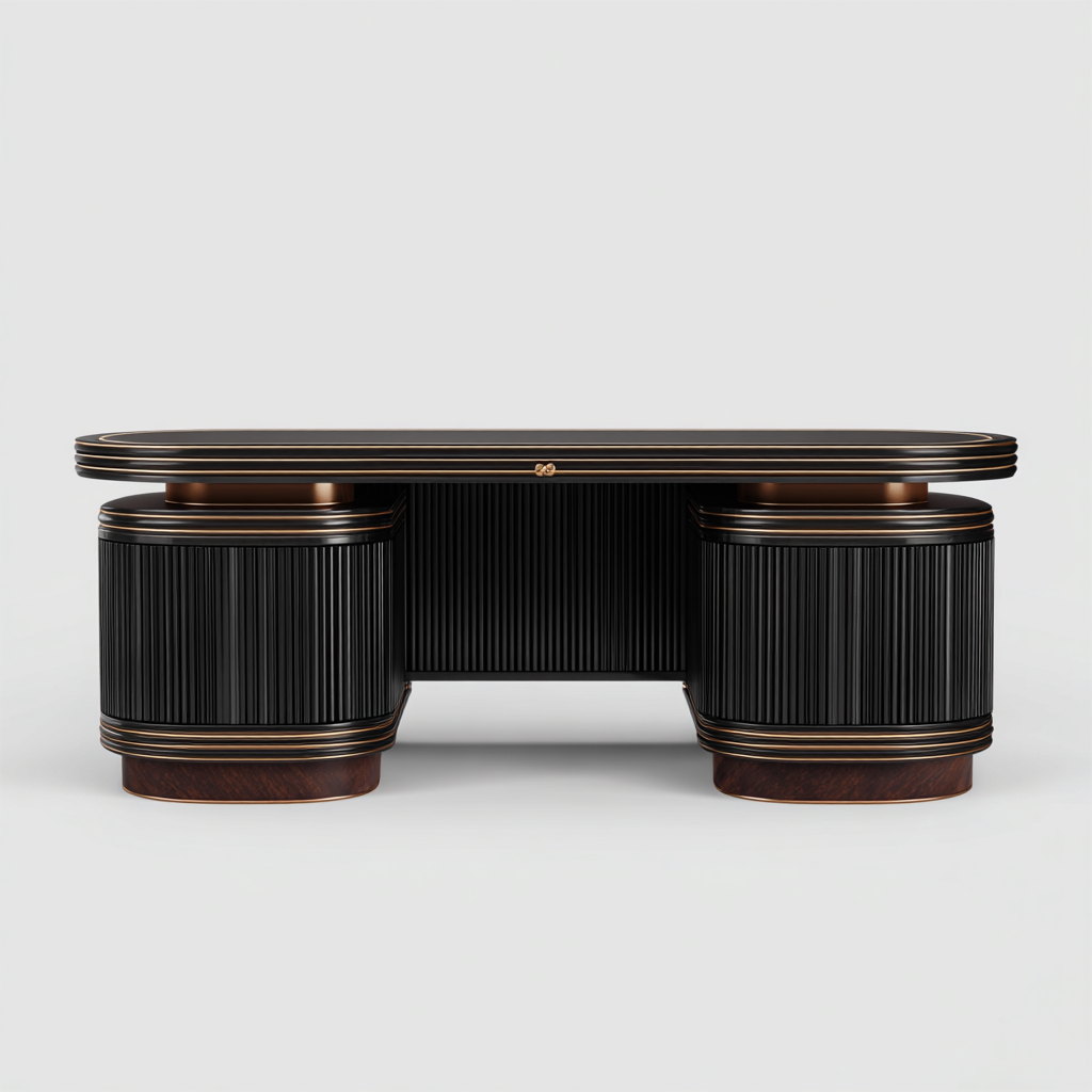 Bureau - bois - 180x75x78 cm - noir - design classique-Casagetlab