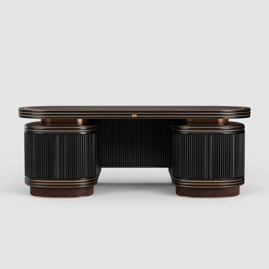 Bureau - bois - 180x75x78 cm - noir - design classique-Casagetlab