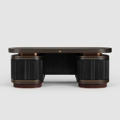 Bureau - bois - 180x75x78 cm - noir - design classique-Casagetlab