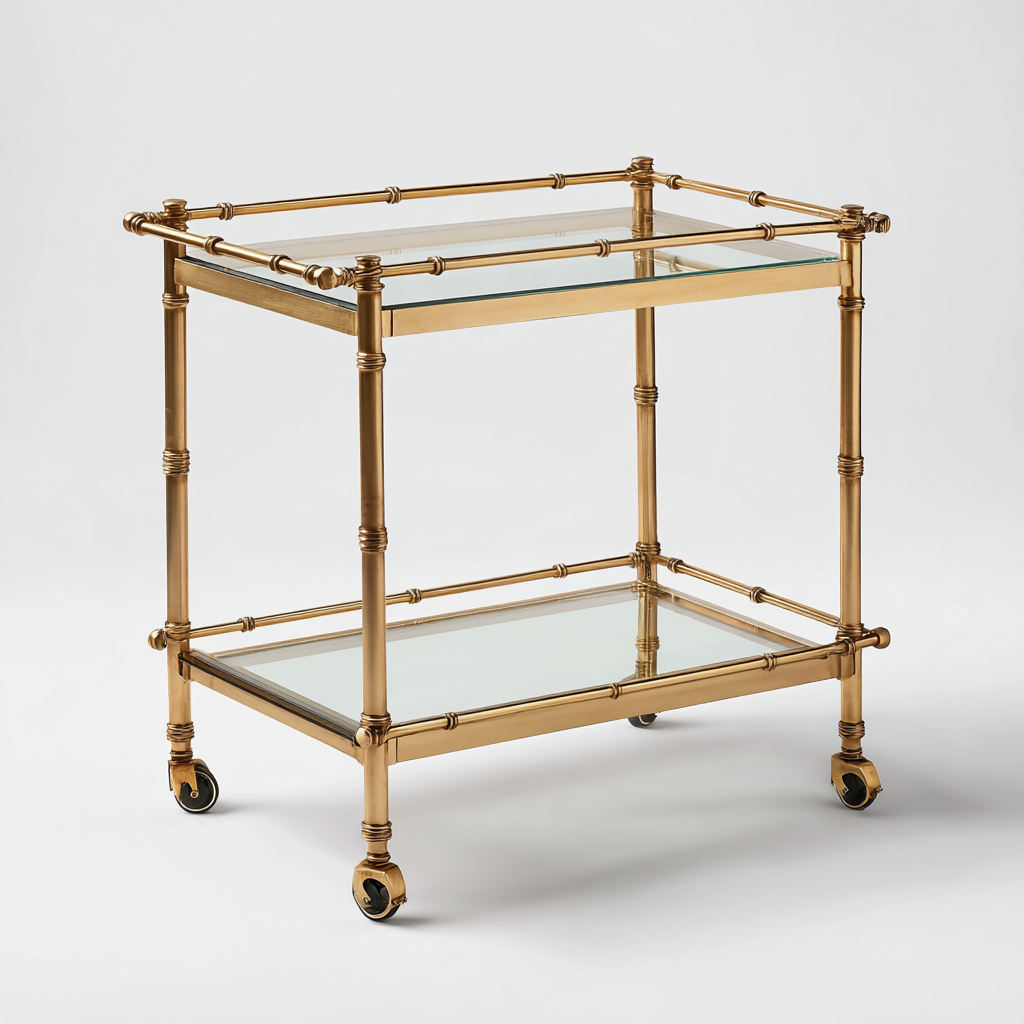 Dessertes et chariots - métal-verre - 74x42x87 cm - or - design élégant-Casagetlab