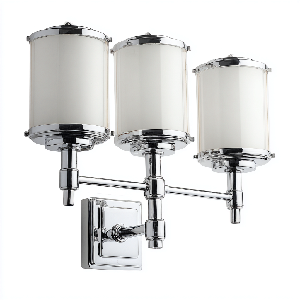 Applique murale - métal-verre - 42x26x18 cm - argent-blanc - design moderne-Casagetlab