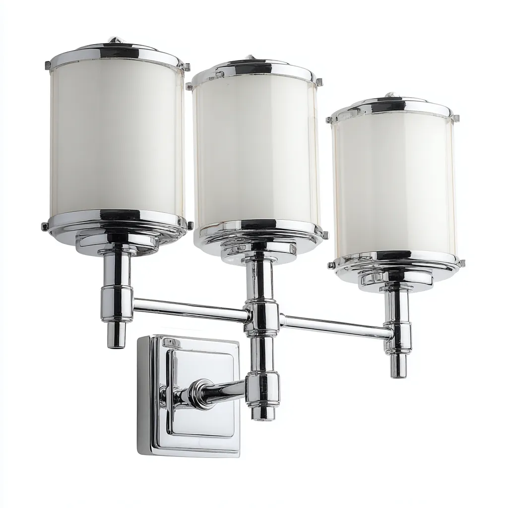 Applique murale - métal-verre - 42x26x18 cm - argent-blanc - design moderne-Casagetlab