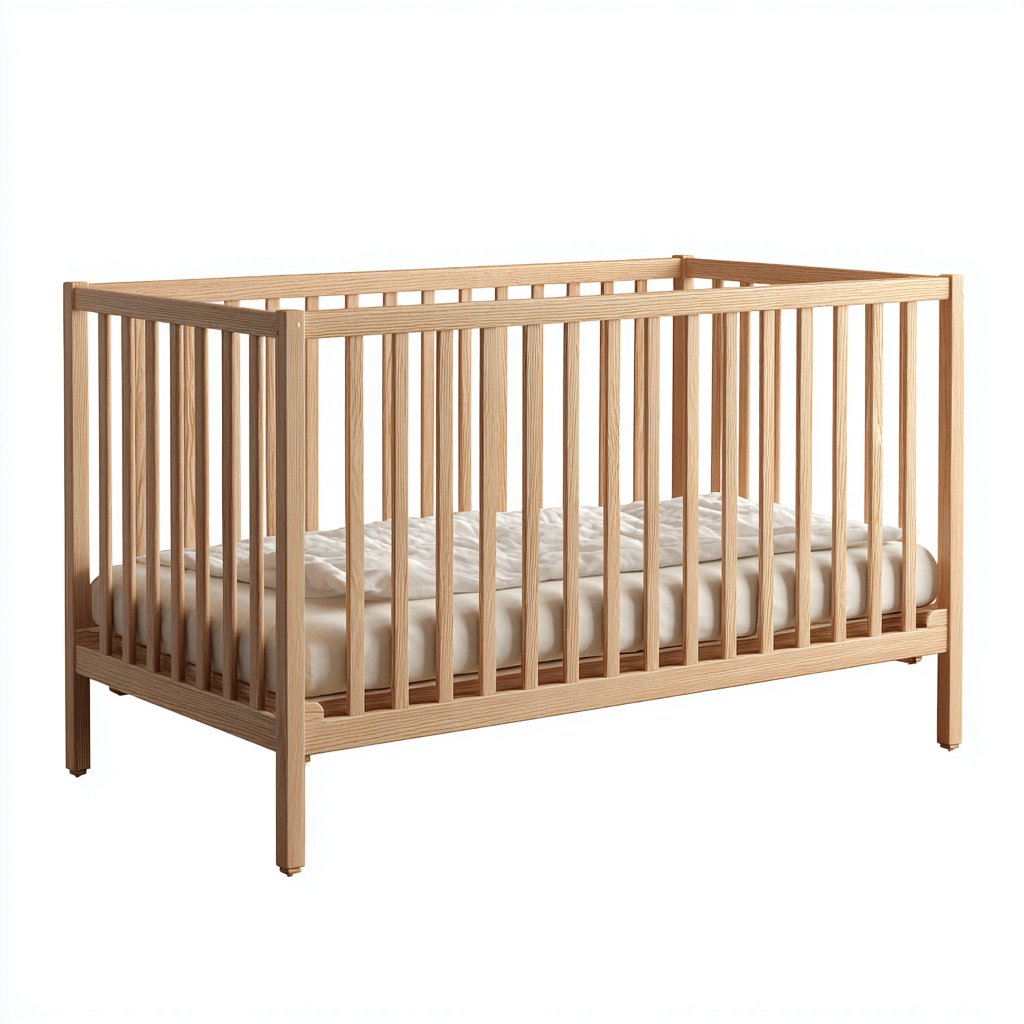 Lit bébé - bois - 128x67x93 cm - naturel - design moderne-Casagetlab